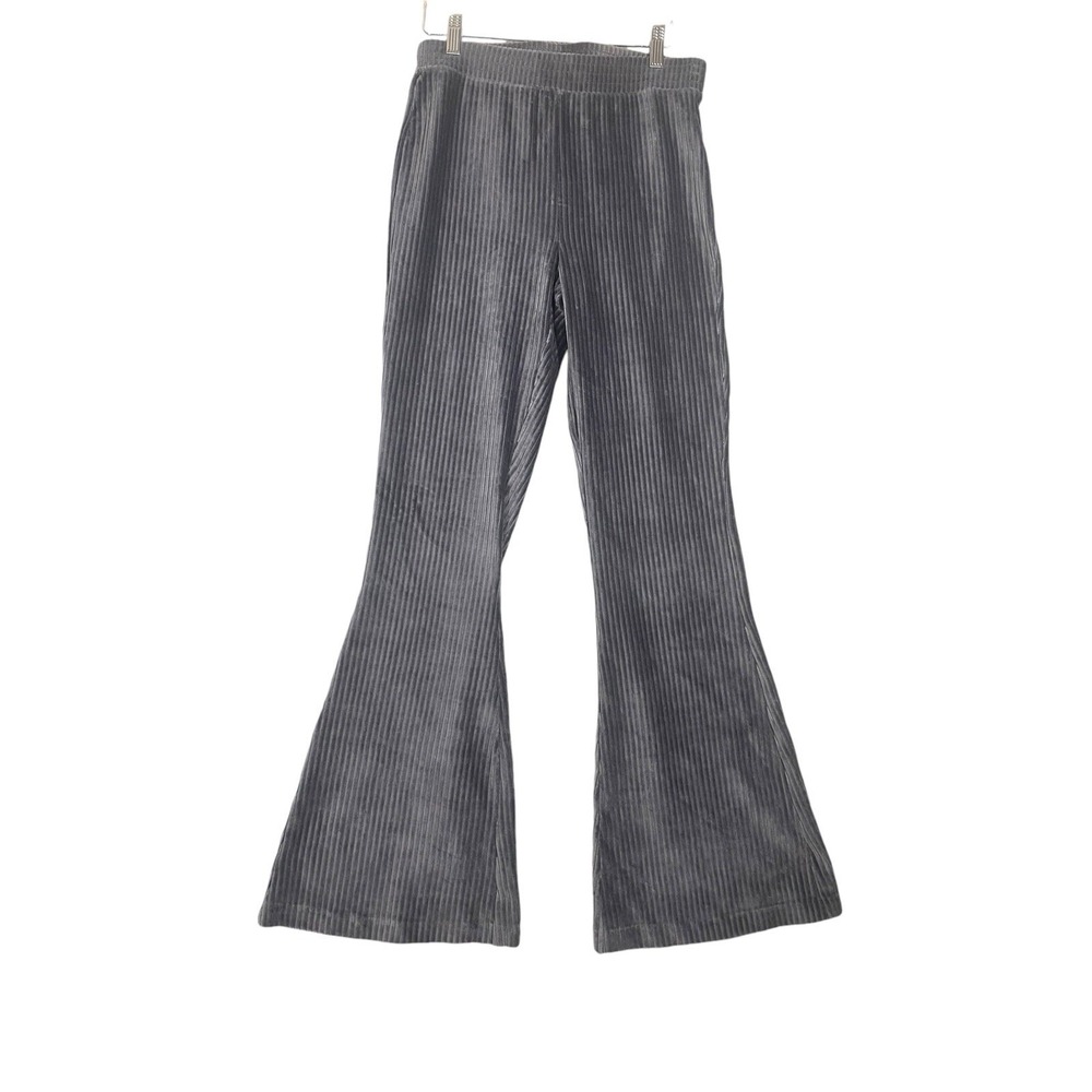 Aerie Real Good Groove-On Velour High Waisted Flare‎ Pant Gray Size Medium